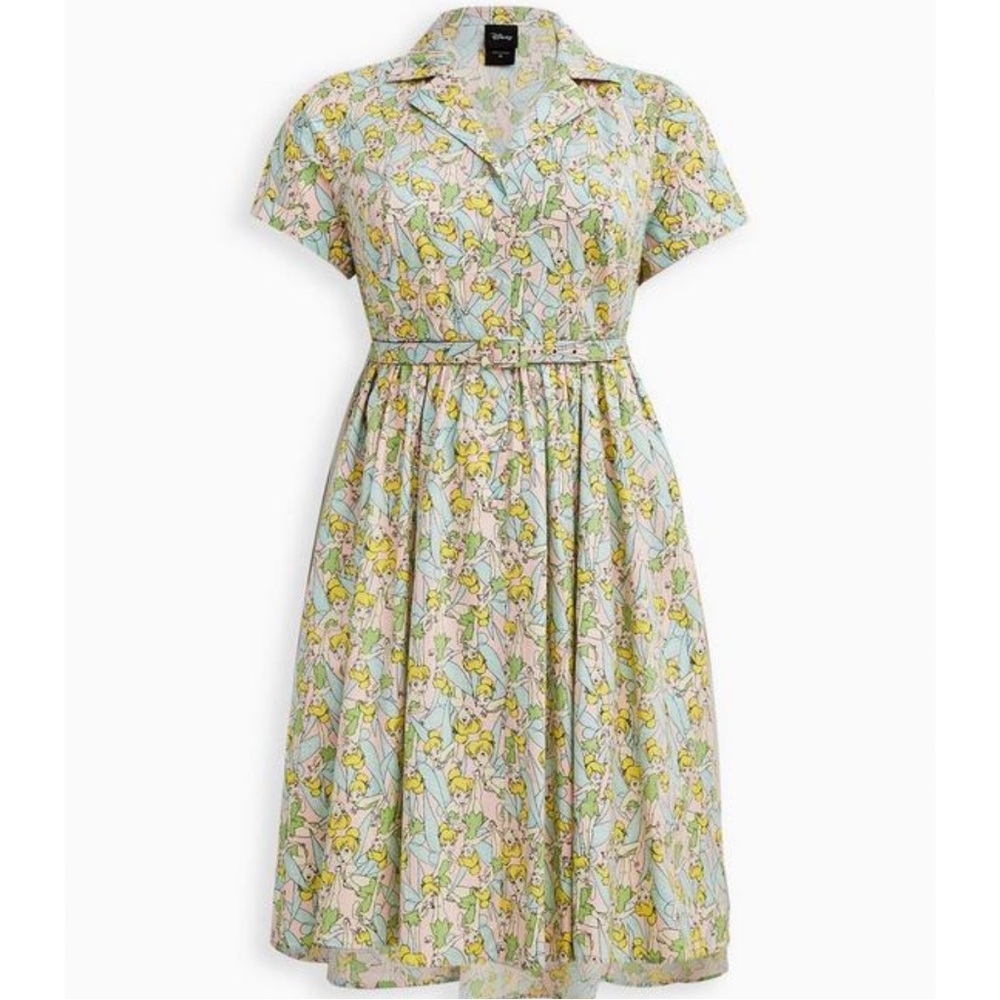 Disney Peter Pan Tinkerbell Swing Dress with Matching Belt
